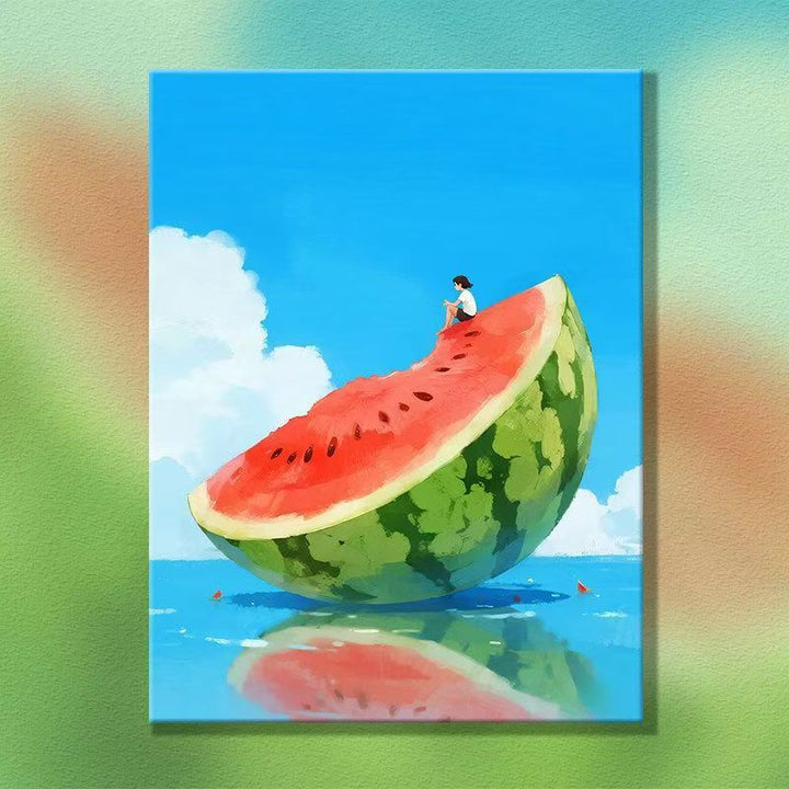 Verspielt Melonen-Themen Leinwand Kunstwerk Karnz