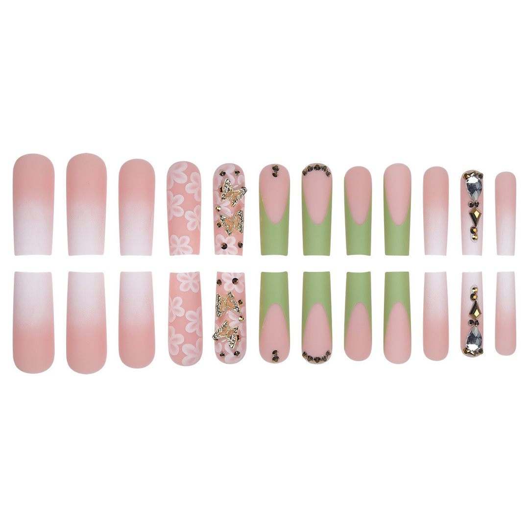 Blumengestützte Press-On Nail Art Karnz