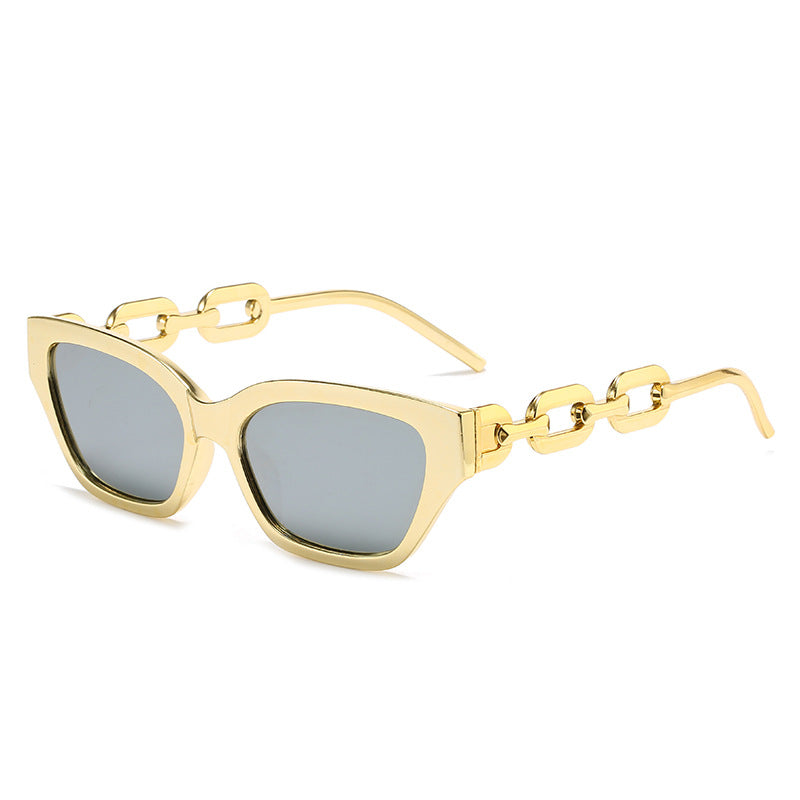 Damen modische Cat-Eye Sonnenbrille mit luxuriösem Kettenrahmen Karnz
