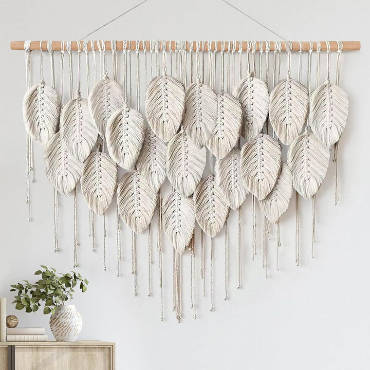 Macrame-Blatt-Wandbehang-Teppich Karnz