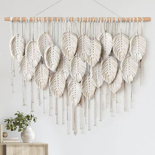 Macrame-Blatt-Wandbehang-Teppich Karnz