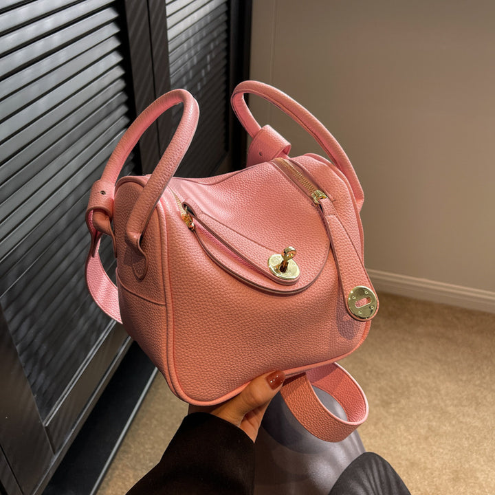 Strukturierte Lederhandtasche Karnz
