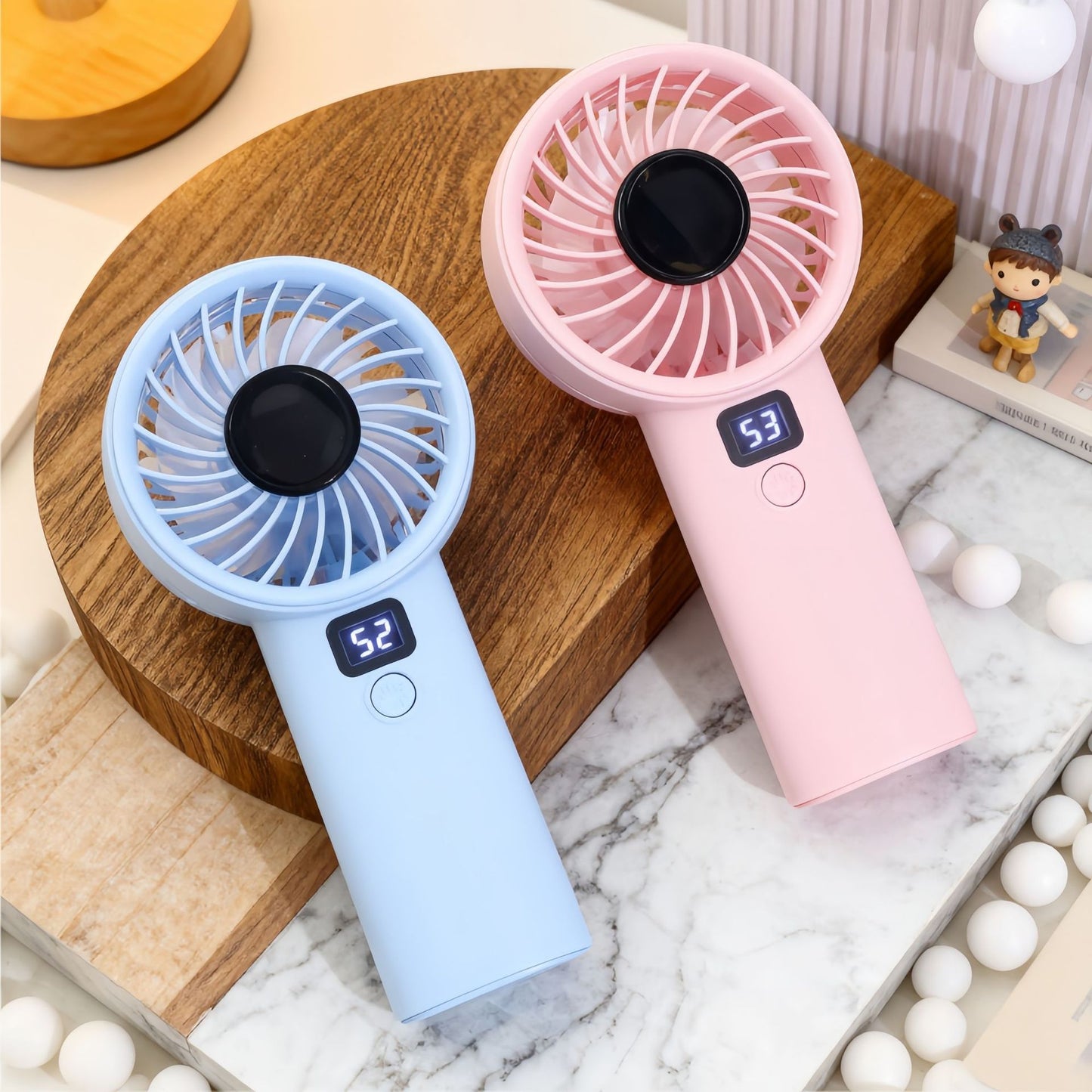 Damen Tragbarer Handventilator mit LED-Anzeige und leichtem Design Karnz