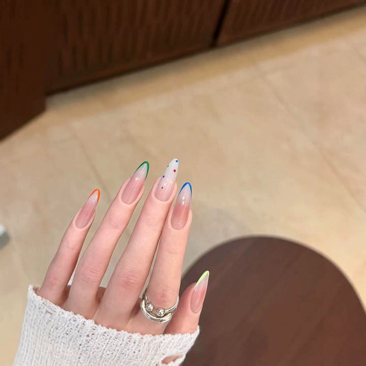 Künstlerisches Multicolor Stiletto Press-On Nail Set