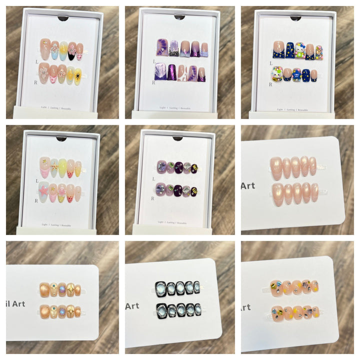 Elegante florale Akzent Press-On Nageltips