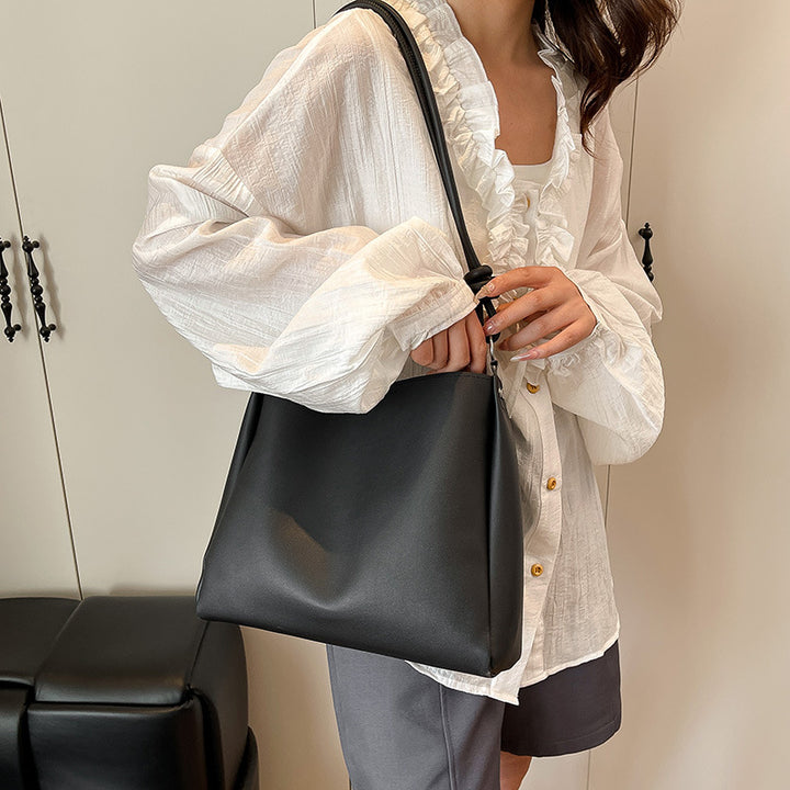 Minimalistische F faux Leder Hobo Tasche Karnz