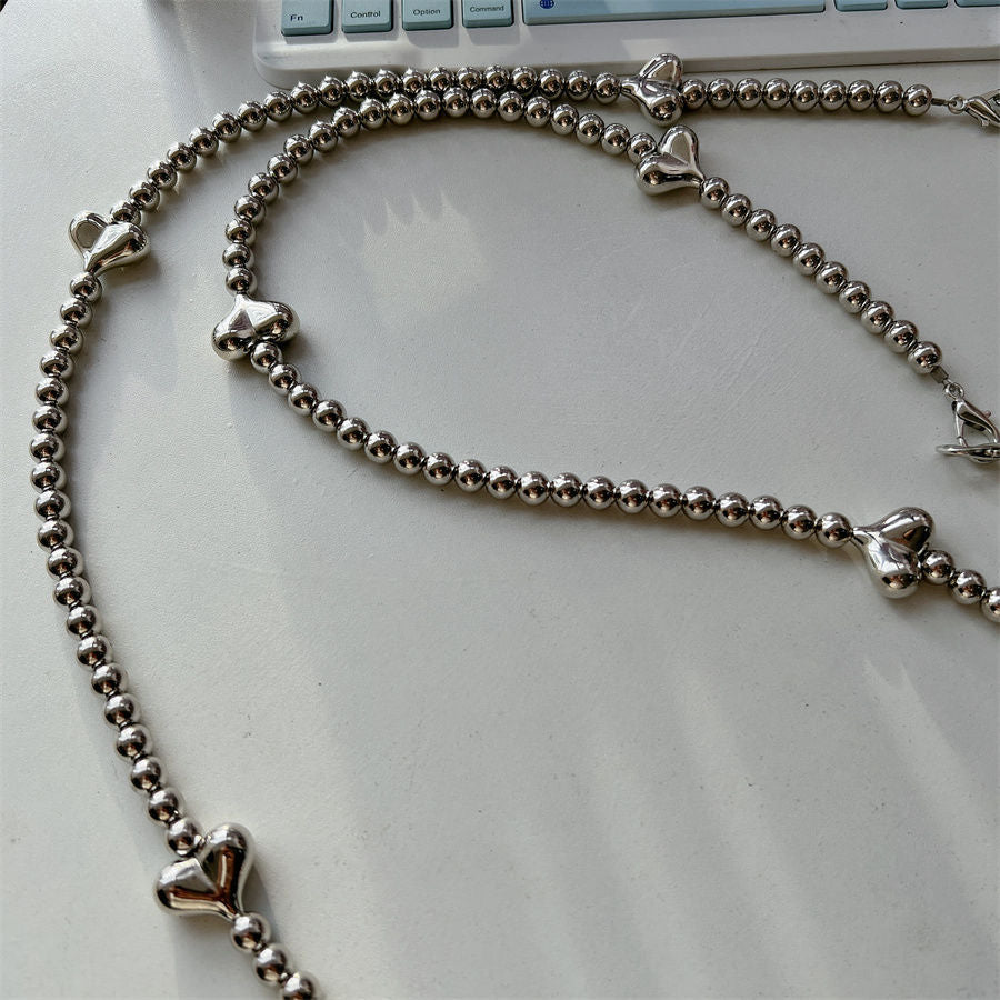 Stylische Herz-Akzent Perlen-Brillenband Karnz