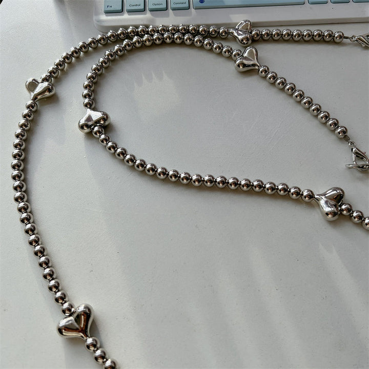 Stylische Herz-Akzent Perlen-Brillenband Karnz