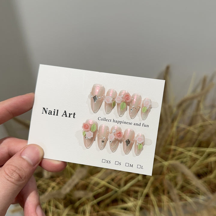 Blumen dekoratives Press-On Nagelkunstset