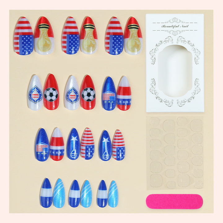 Kreatives Kunstnagelset mit sportlichen und festlichen Motiven Karnz