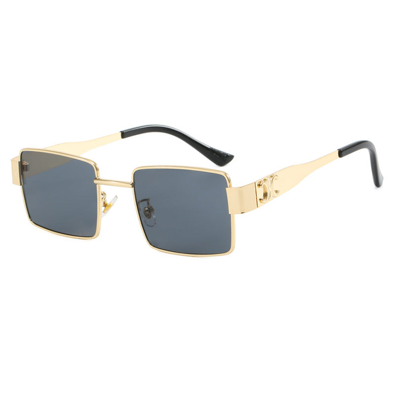 Damen modische rechteckige Sonnenbrille mit hochwertigem Metallrahmen und polarisierenden Gläsern Karnz