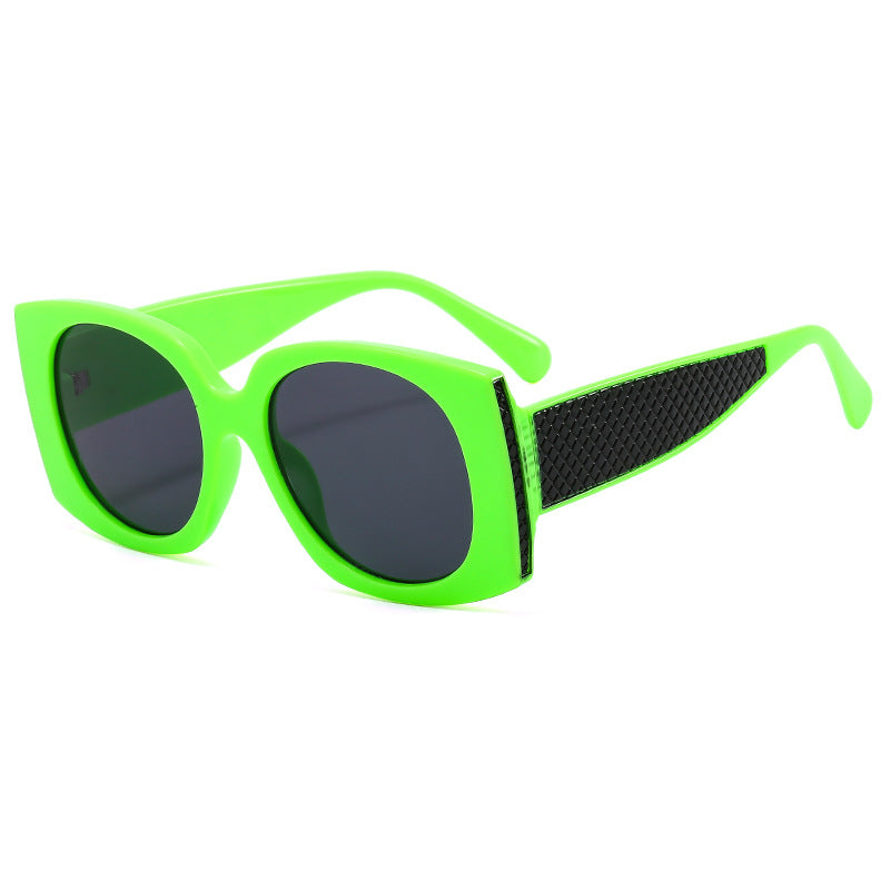 Damen Modische oversized Sonnenbrille mit strukturiertem Rahmen Karnz