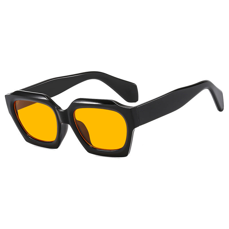 Damen trendige geometrische Sonnenbrille mit einzigartigem Design Karnz
