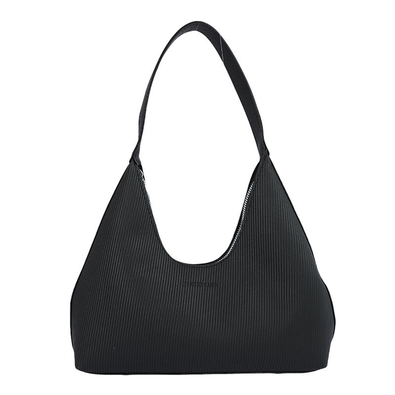 WoTexturiertes geripptes Hobo-Handtasche Karnz