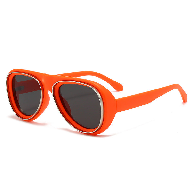 Damen modische Retro-Sonnenbrille mit breitem Rahmen Karnz