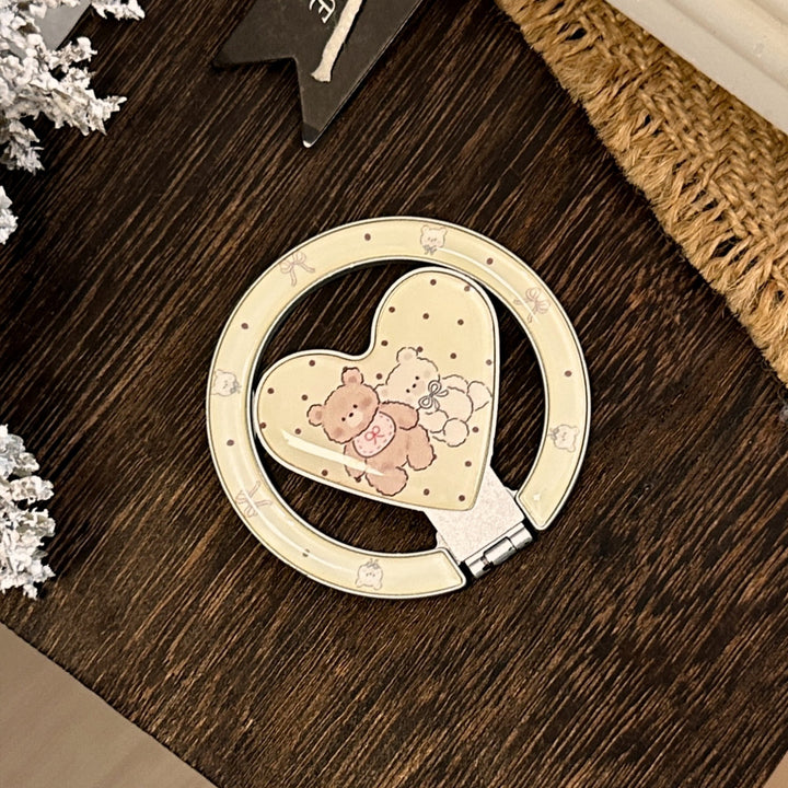 Handspiegel im herzförmigen Design mit niedlichem Bärenmotiv Karnz