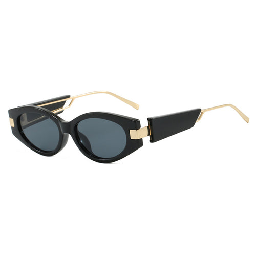 Damen elegante Cat-Eye Sonnenbrille mit goldenen Akzenten Karnz