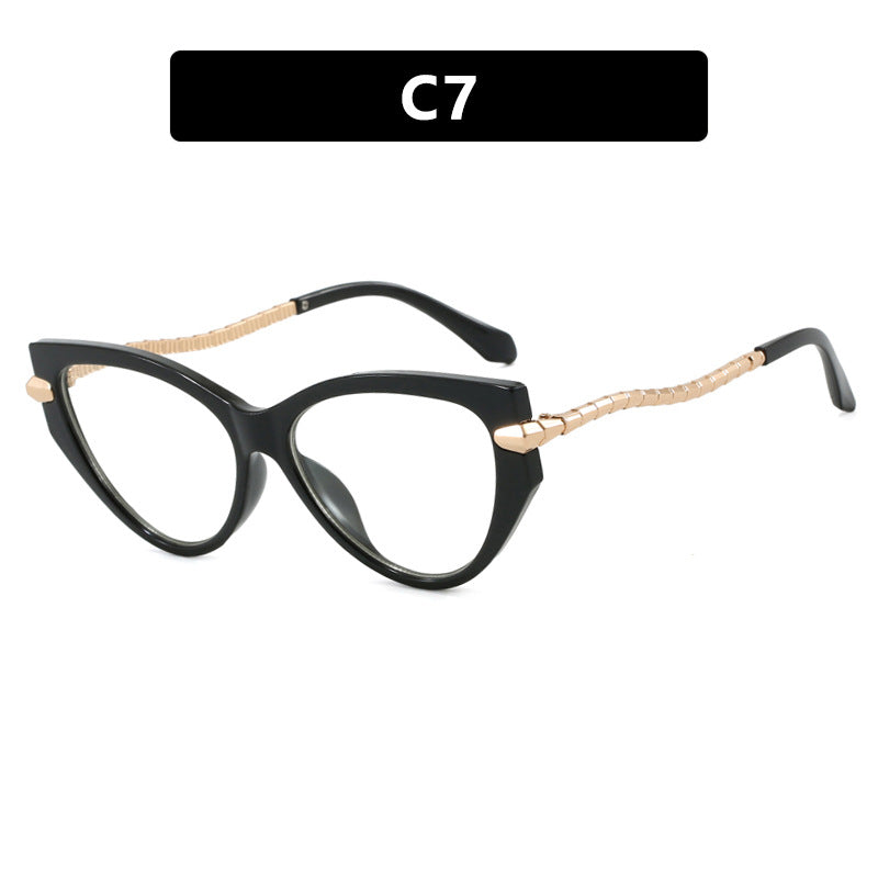 Damen Cat-Eye Sonnenbrille mit elegantem Metallrahmen und modischen Akzenten Karnz