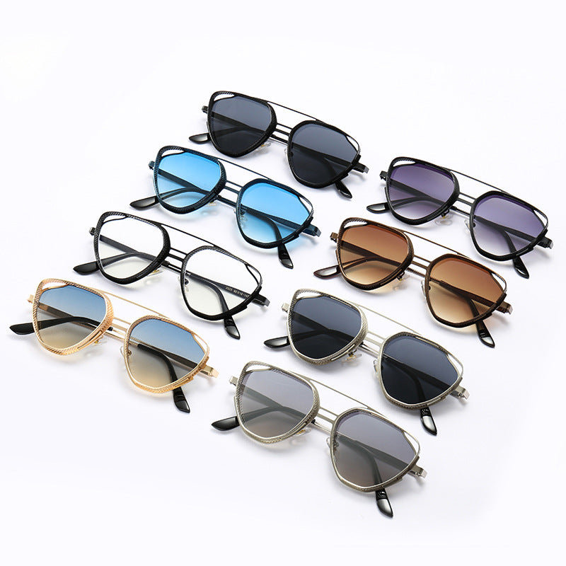 Damen extravagante Sonnenbrille im modernen Polygon-Design Karnz