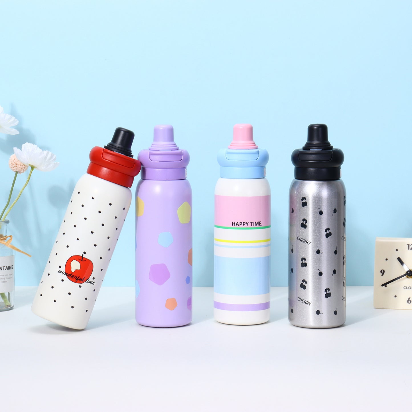 Damen Thermo-Trinkflasche mit rutschfestem Griff und ausgefallenem Design Karnz