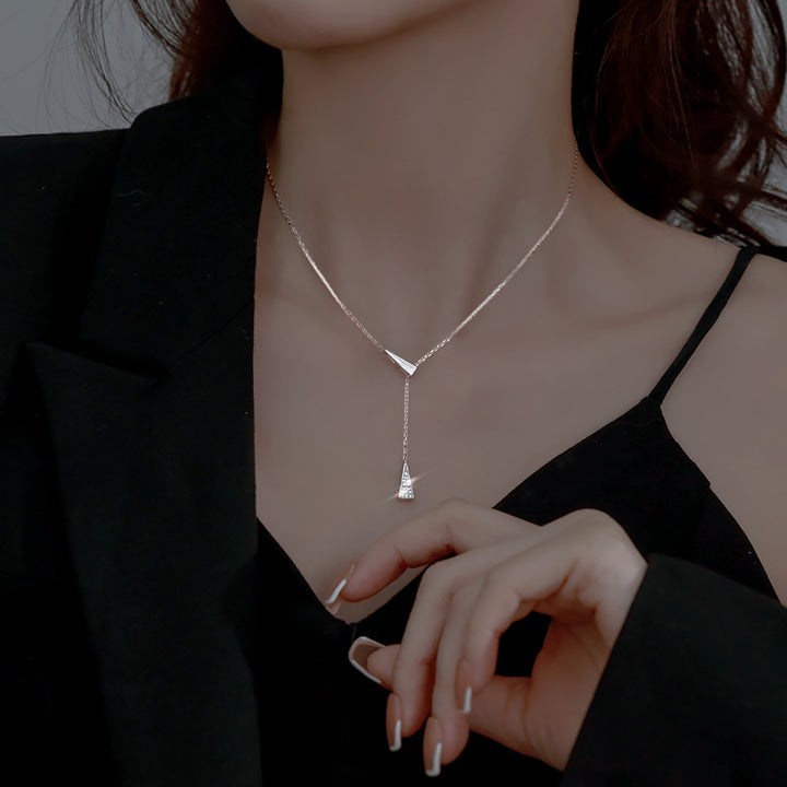 Modern Geometric Drop Necklace Karnz