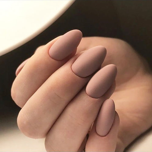 Matte Mandel-förmige Press-On Nagelspitzen Karnz
