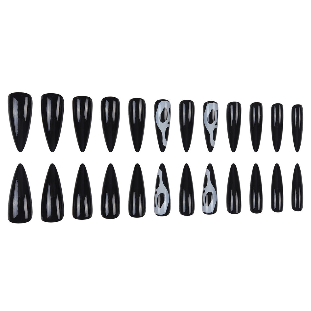 Künstlerische Stiletto Press-On Nägel mit Gespenst Design Karnz