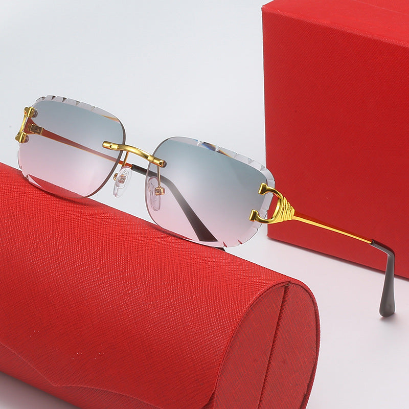 Damen Designer-Sonnenbrille mit einzigartig geformtem Rahmen und UV-Schutz Karnz