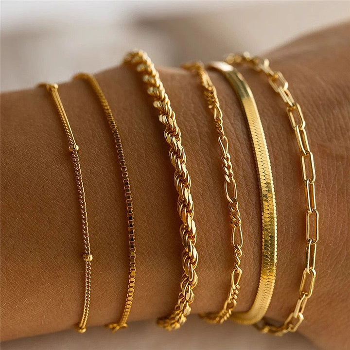 Mehrschichtiger Kettenarmband-Set Karnz