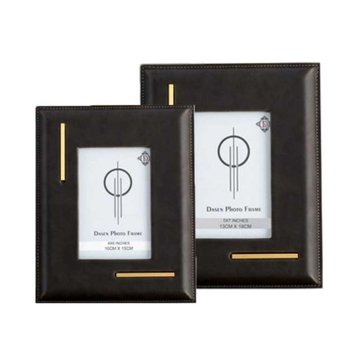 Elegante Leder-Fotorahmen-Set