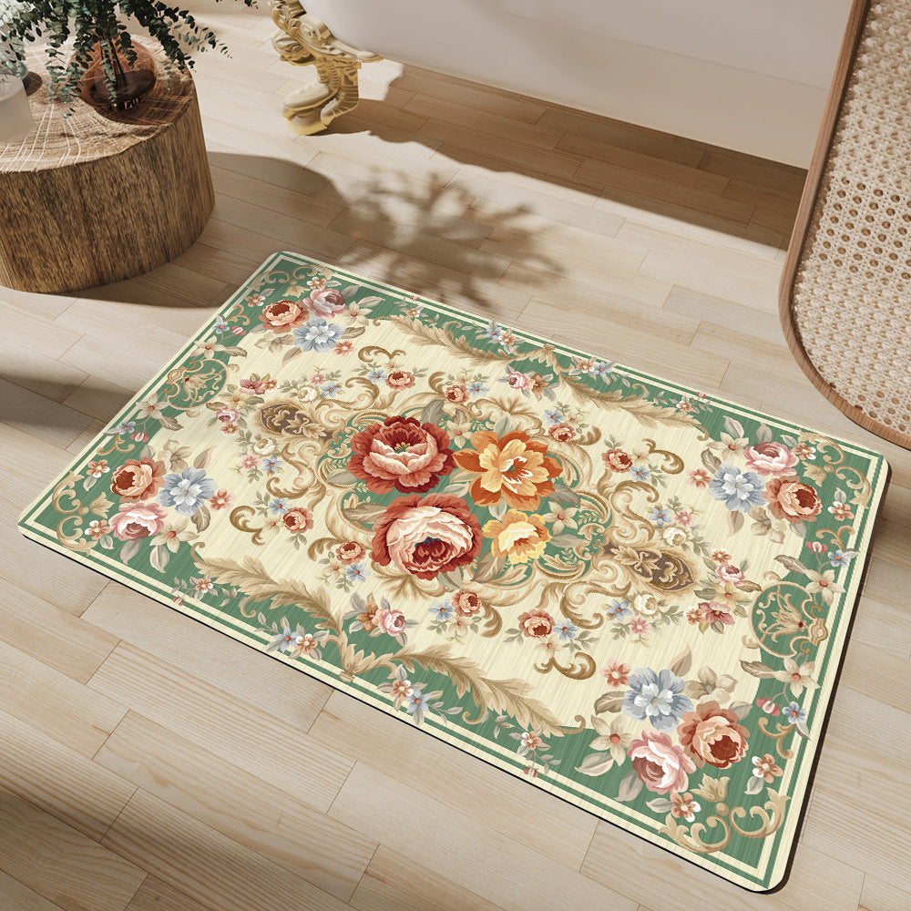 Elegante Vintage Blumen Badematte Karnz