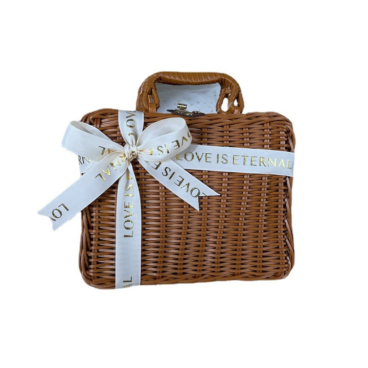 Damen klassischer Rattan Handtasche Karnz