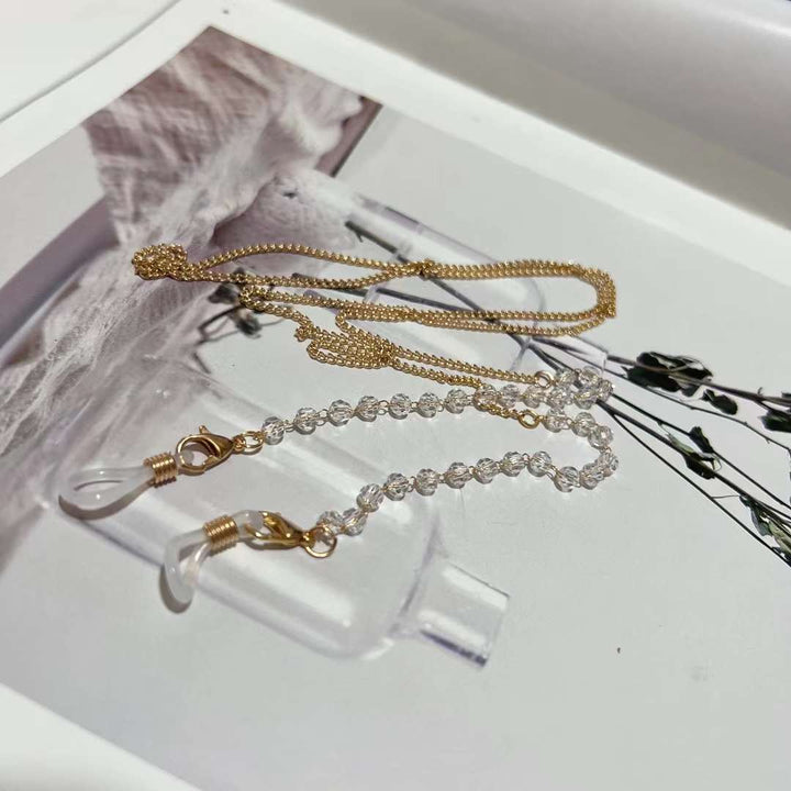 Chic Multi-Strang Perlen Brillen Kette Karnz