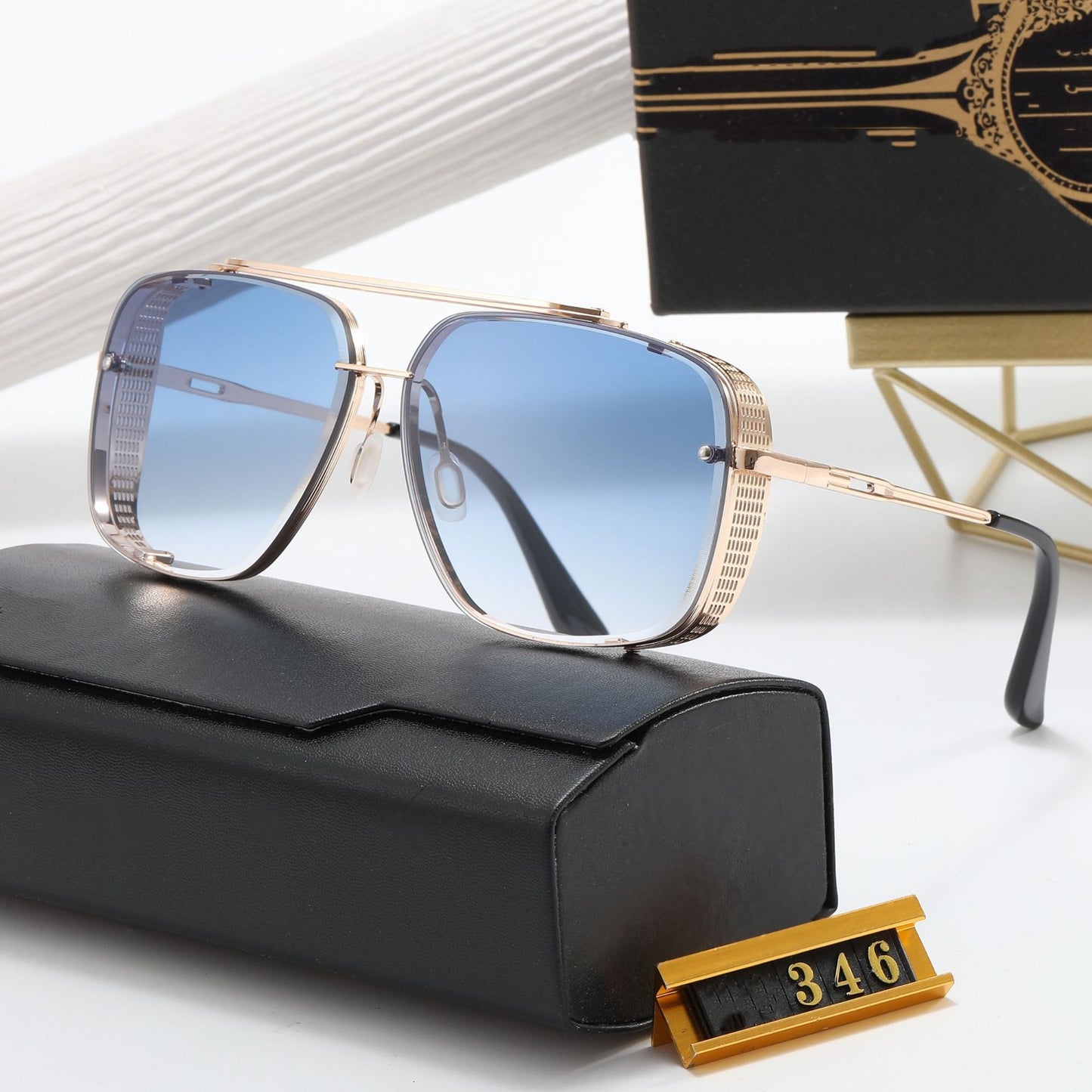 Damen Designer-Sonnenbrille mit stilvollem eckigem Rahmen und UV-Schutz Karnz