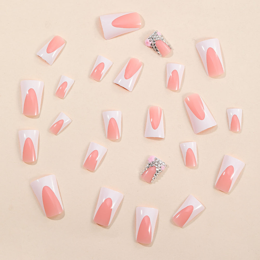 Dekorative 3D Französische Tipp Nagelkunstverlängerungen Karnz
