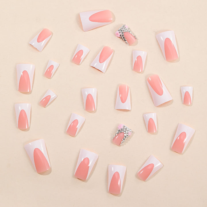 Dekorative 3D Französische Tipp Nagelkunstverlängerungen Karnz