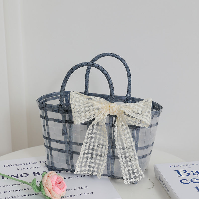 Damen Florale Korbtasche mit Spitze Karnz