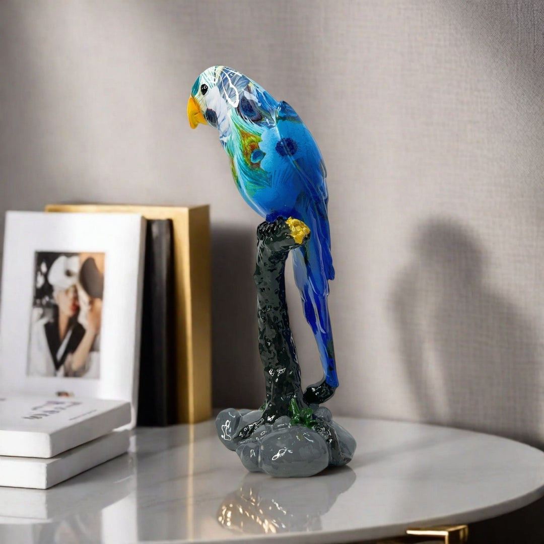 Kunstvolle Papageien Skulptur Karnz