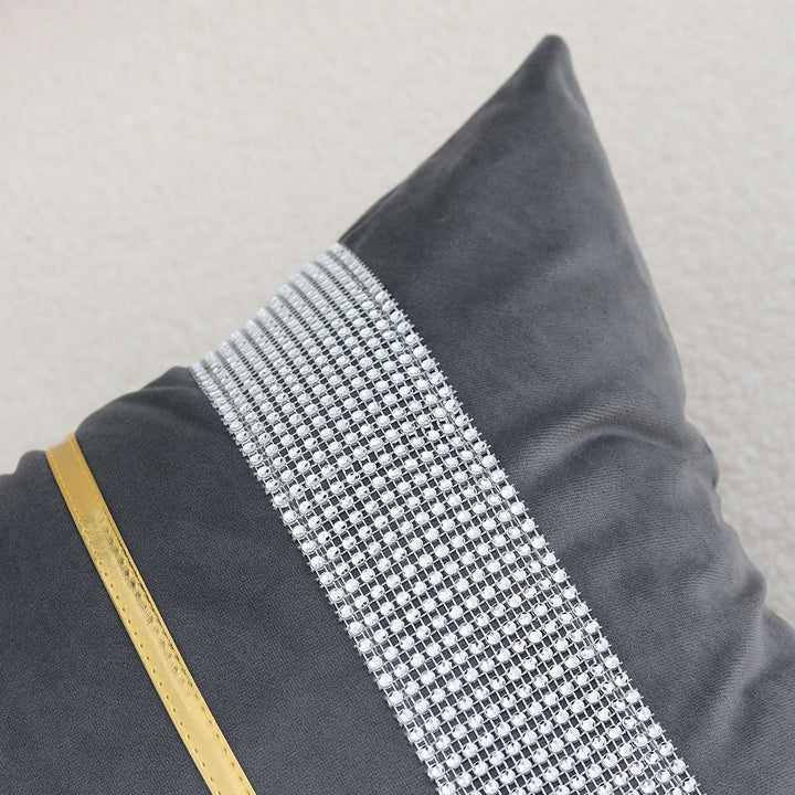 Dekoratives Samt Quadrat-Wurfkissen mit metallischem Trim und Strassband