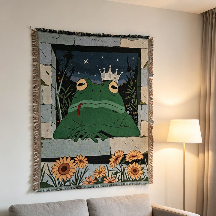 Verspielt Frosch-Themen Wandteppich Überwurfdecke