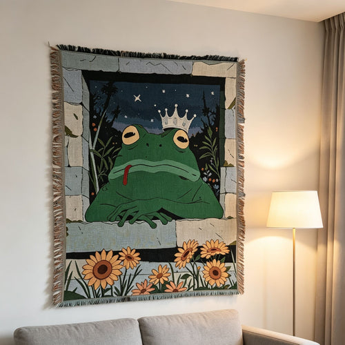 Verspielt Frosch-Themen Wandteppich Überwurfdecke
