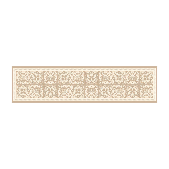 Decorative Stitched-Edge Linen-Blend Table Runner
