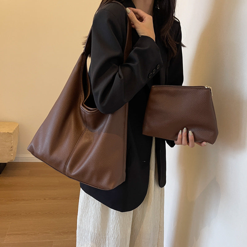Texturierte Leder Hobo-Tasche Karnz