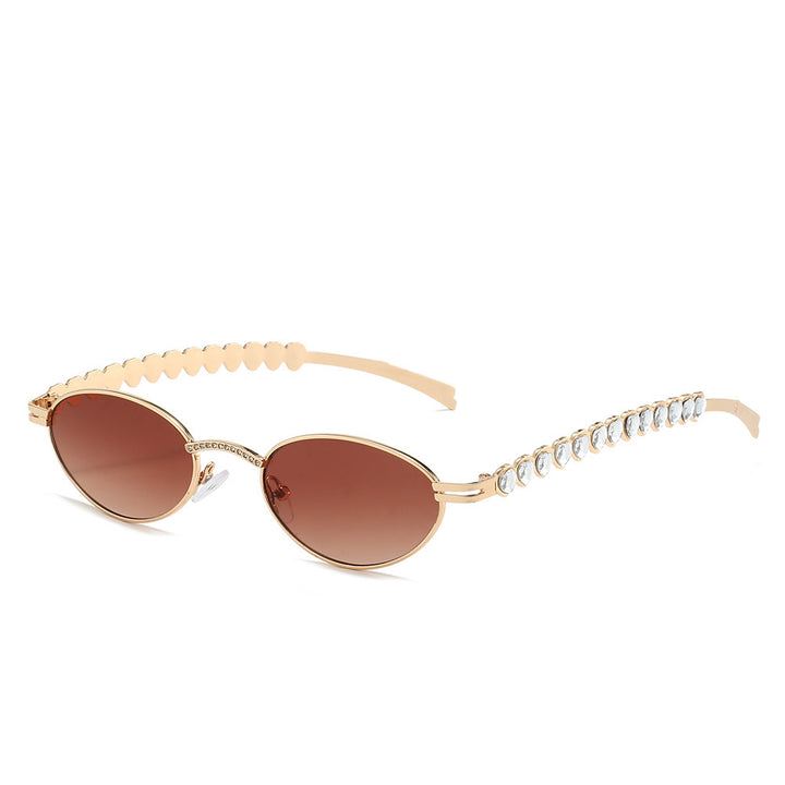 Elegante mit Strass veredelte Katzenaugenbrille Karnz