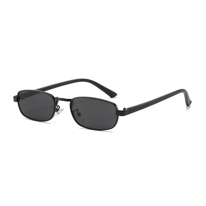 Damen elegante rechteckige Sonnenbrille mit feinem Metallrahmen Karnz