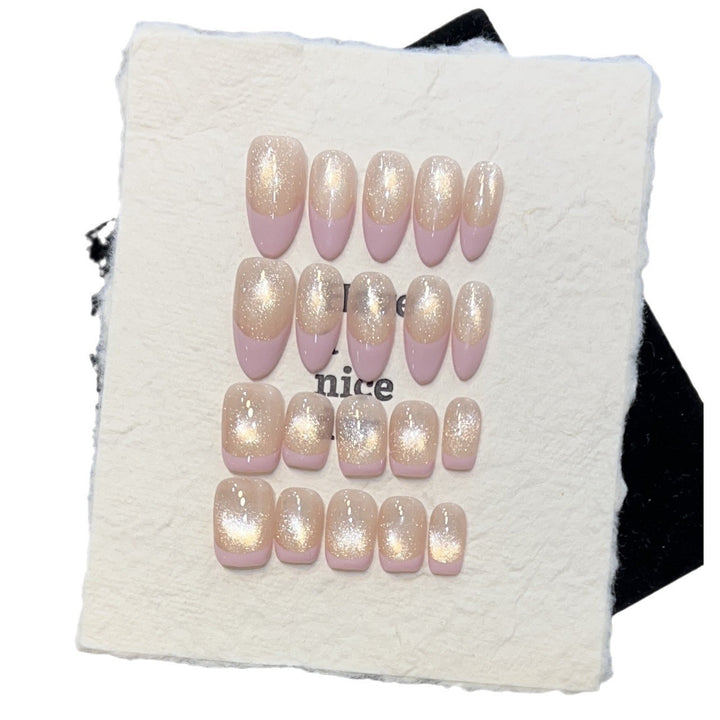 Traumhaft Glitzerndes Press-On Nagelset Karnz