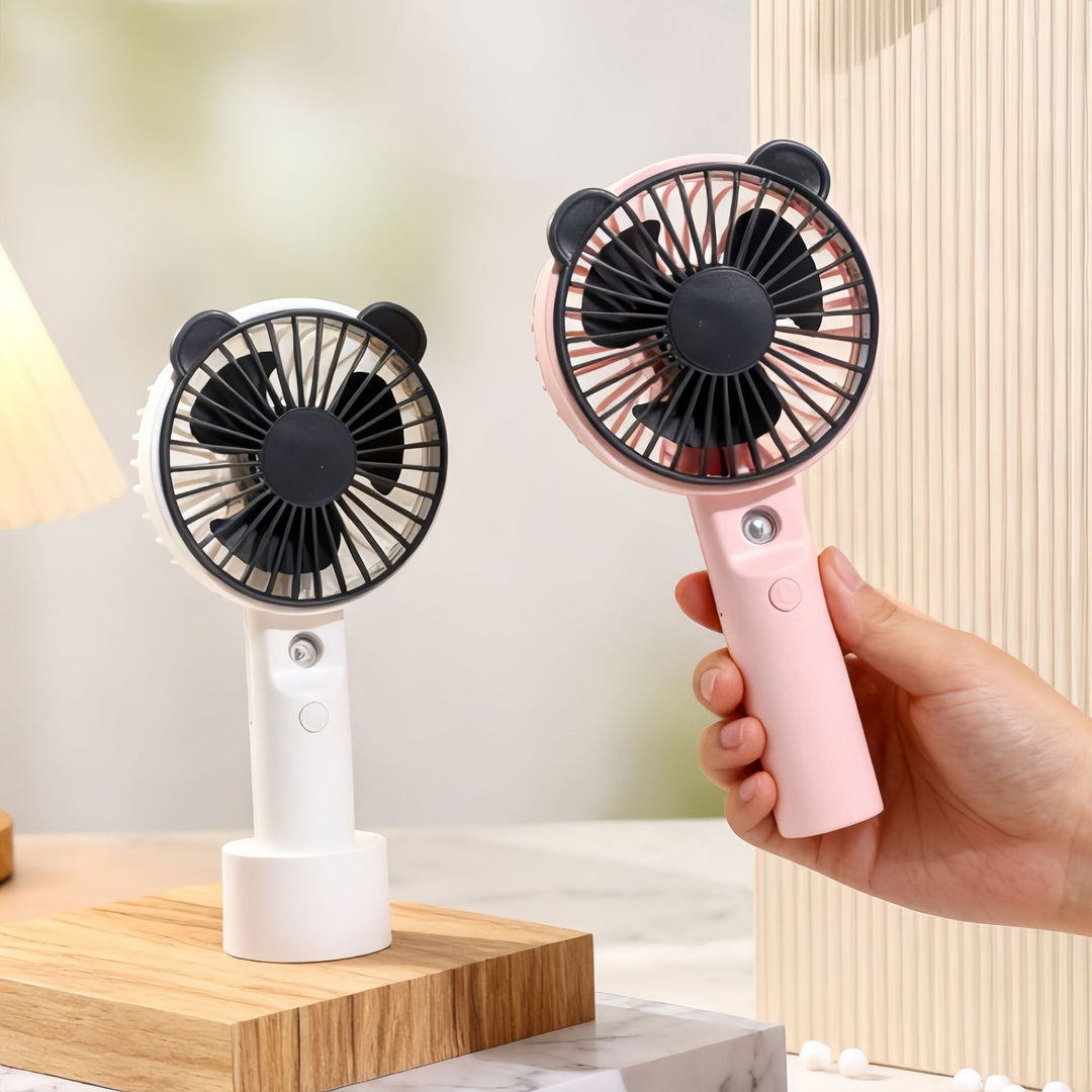 Damen Tragbarer Handventilator mit niedlichem Bärenkopfdesign Karnz