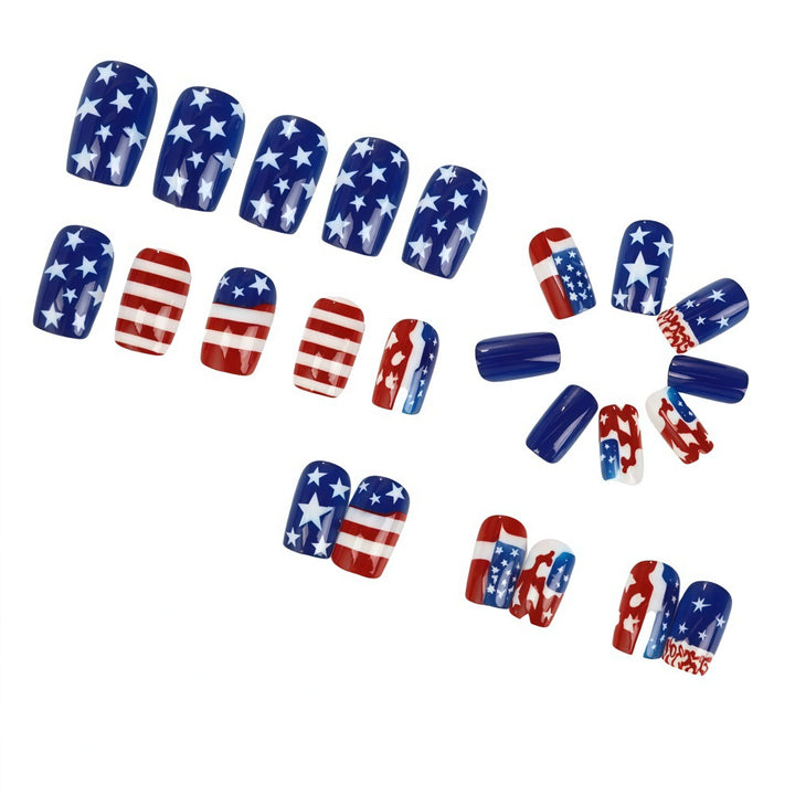 Kreative Kunstnägel im patriotischen Design Karnz