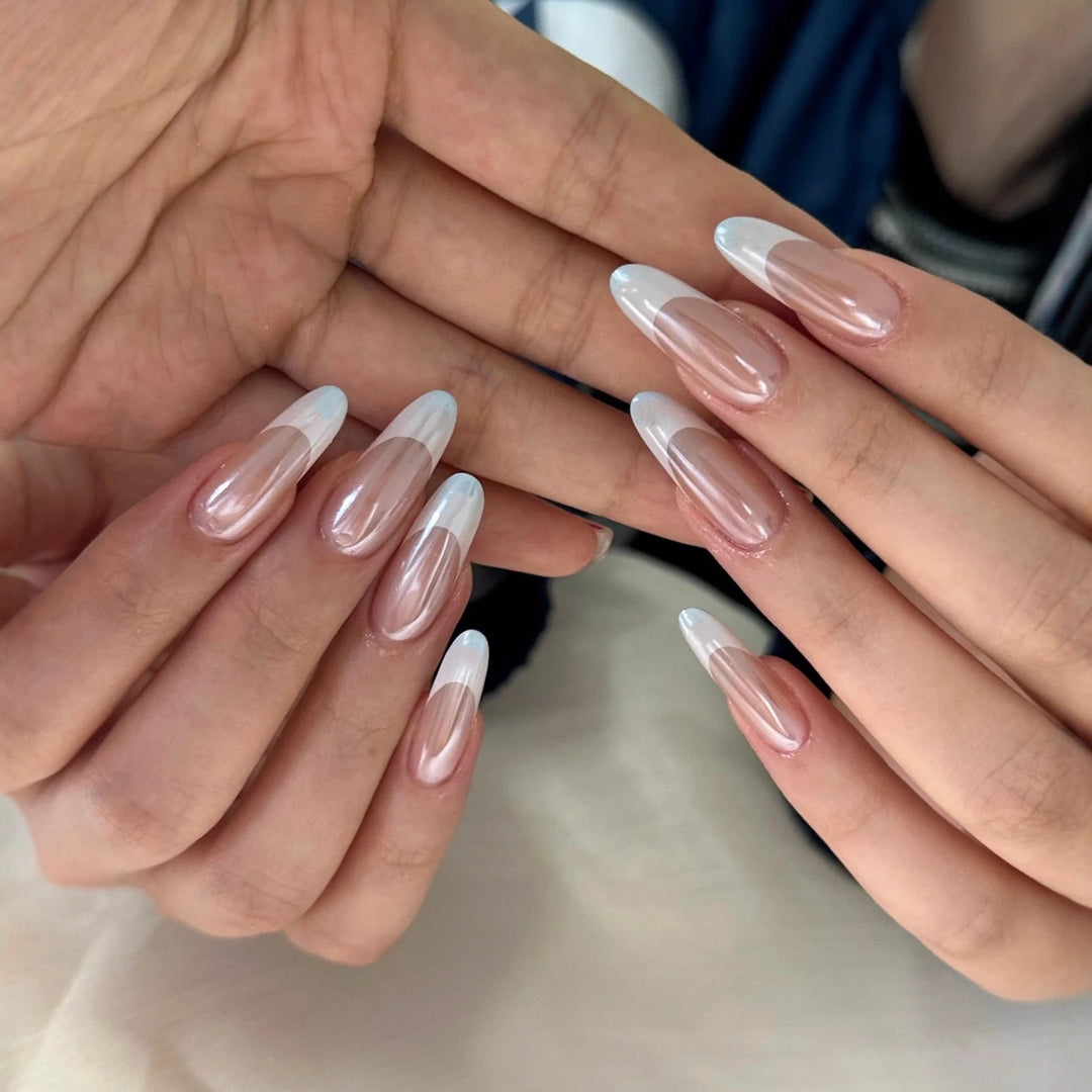 Ombre Stiletto Press-On Nägel mit irisierendem Finish Karnz