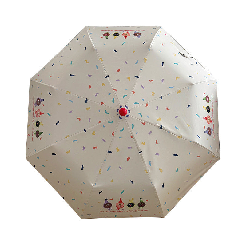 Damen Faltbarer Regenschirm mit verspielten Cartoon-Motiven Karnz